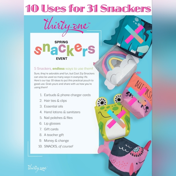 Thirty One Rainbow Cool Zip Snacker - Picture 8 of 8